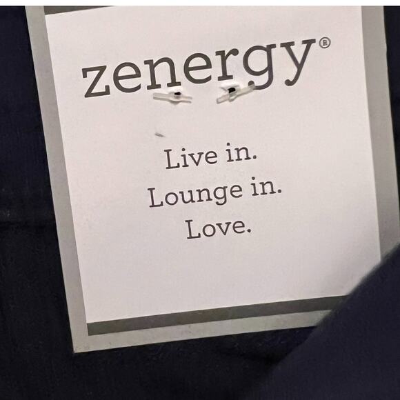 Chicos Zenergy Pants Womens Size 4 Blue Pull On Ruched Hem Mid Rise Pants NWT - Picture 7 of 9